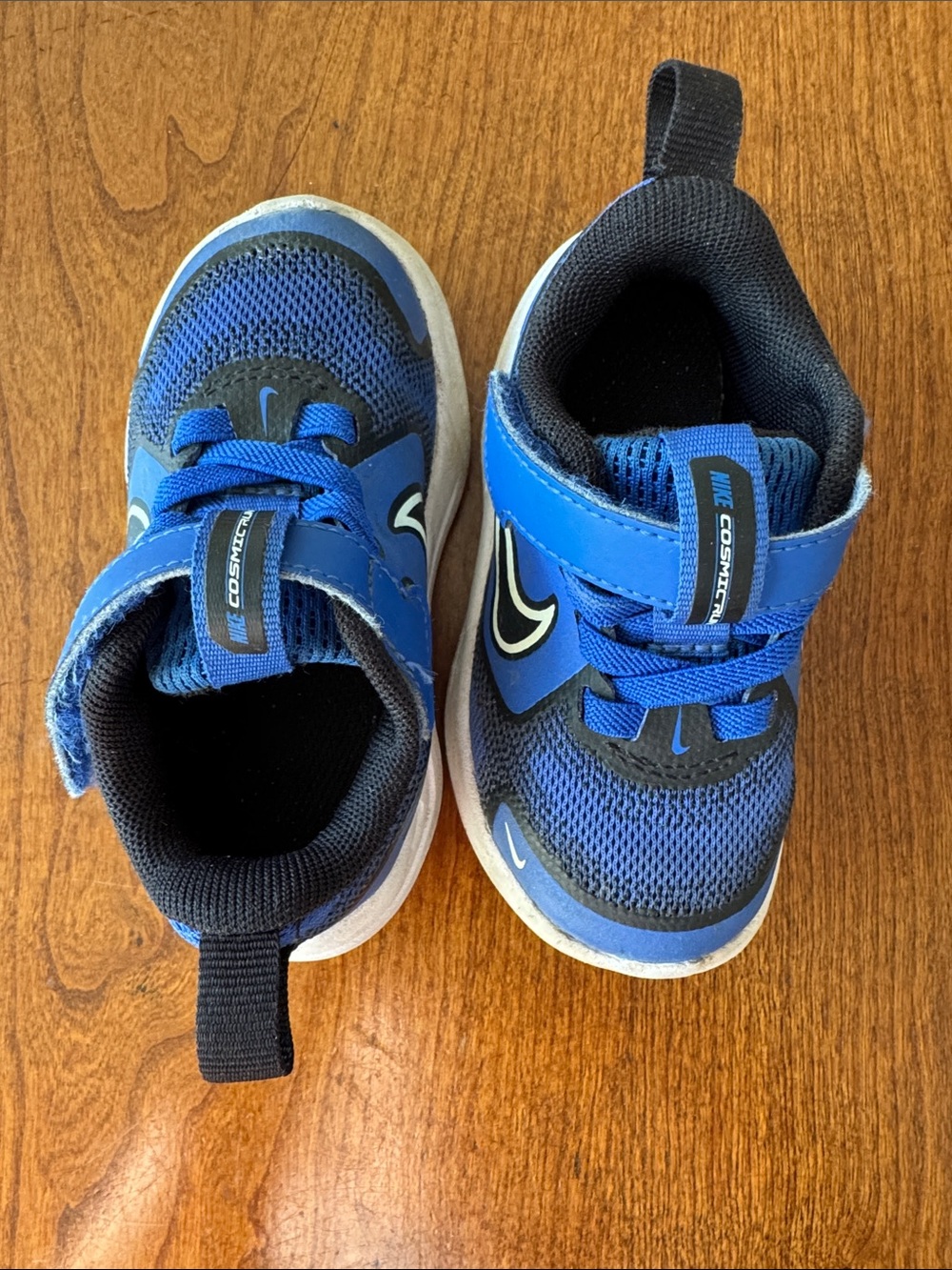 Nike Blue and Black Velcro Toddler Sneakers